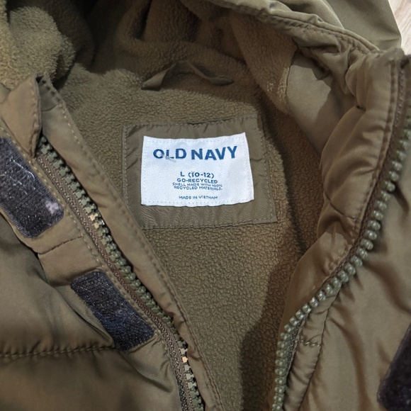 Old Navy jacket army Green boys Large 10-12 - Picture 3 of 3
